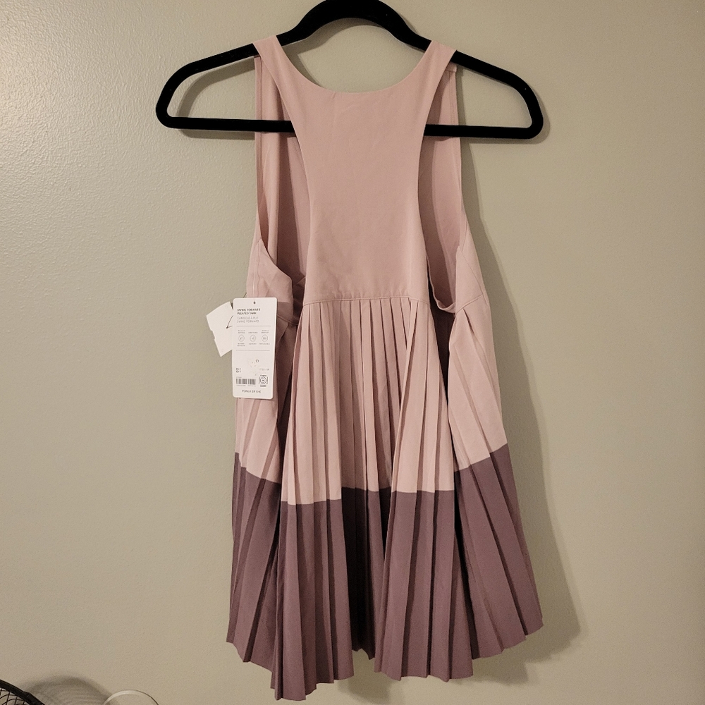Athleta Swing Forward Pleated Athletic RacerbackTank. Plum Light Pink. Size M - Picture 6 of 11